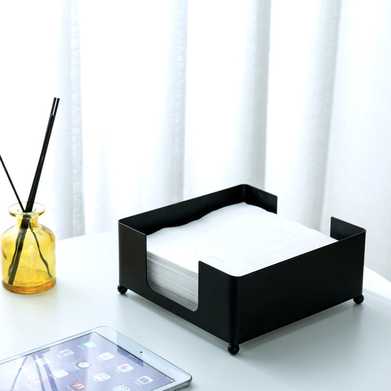Square Black Napkin Paper Towel Holder
