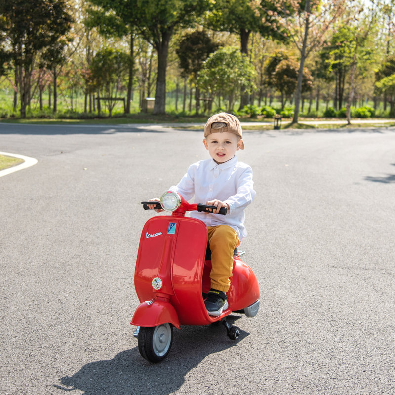 Vespa 12V pour enfants de 3 à 8 ans, Rouge
