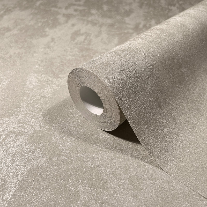 City Romance Plain Texture Wallpaper, Beige Grey
