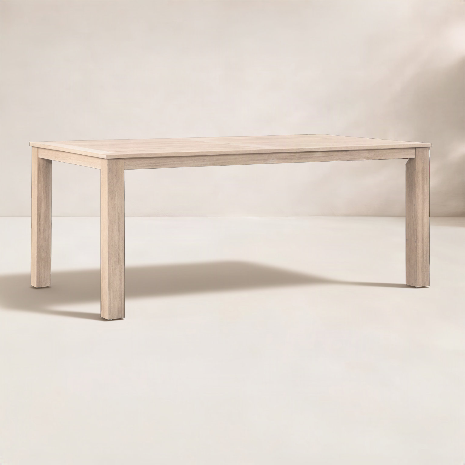Morell 71" Eucalyptus Patio Dining Table, Tan
