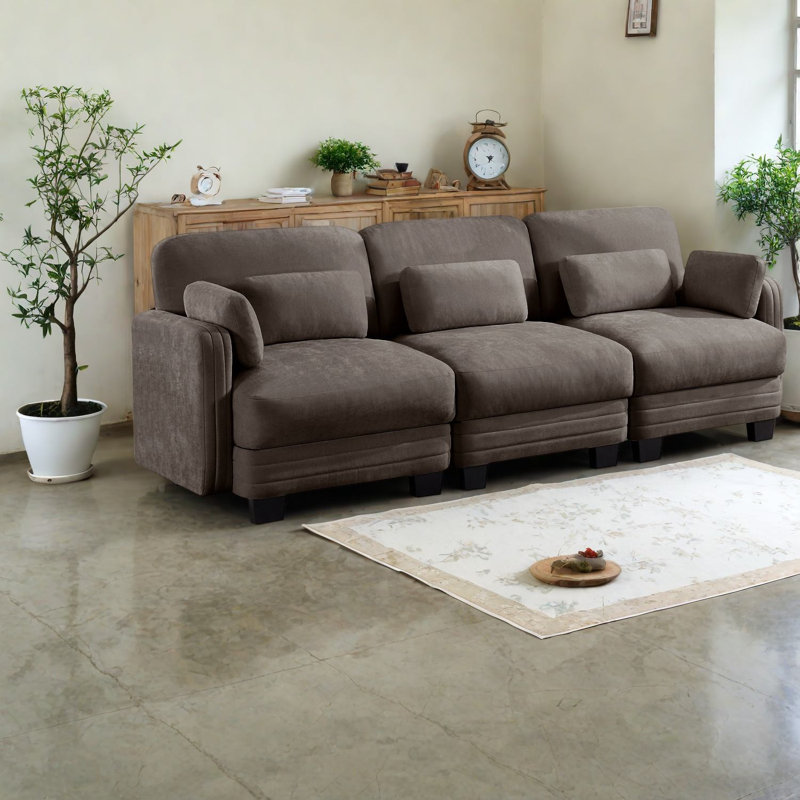 Upholstered 100 " Chenille Reclining Sectional