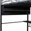 Lit mezzanine en métal avec bureau à DEL avec 4 possibilités de rangement Led-1676865950
