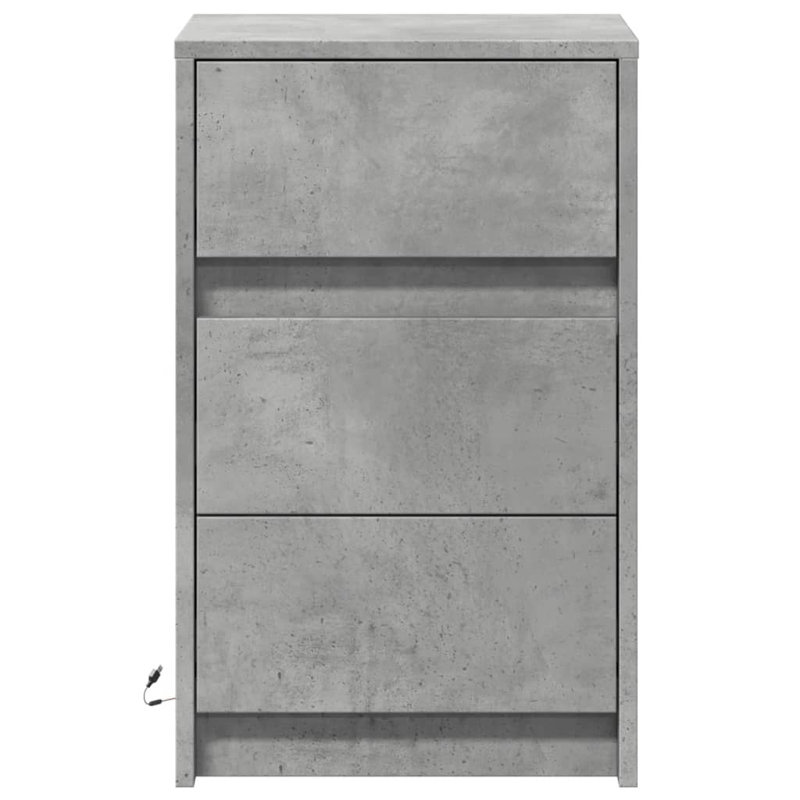 Dawens 38cm W Manufactured Wood Bedside Table, Concrete Grey