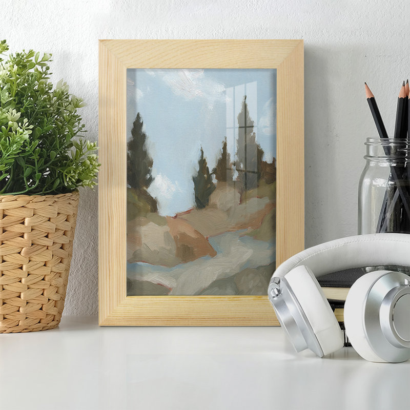 West Fourche Trail II sur papier, H 9 po x l 7 po x P 1 po, Naturel