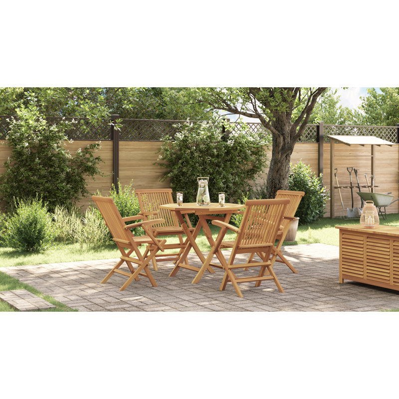 Braham 4 - Person Teak Patio Dining Set with