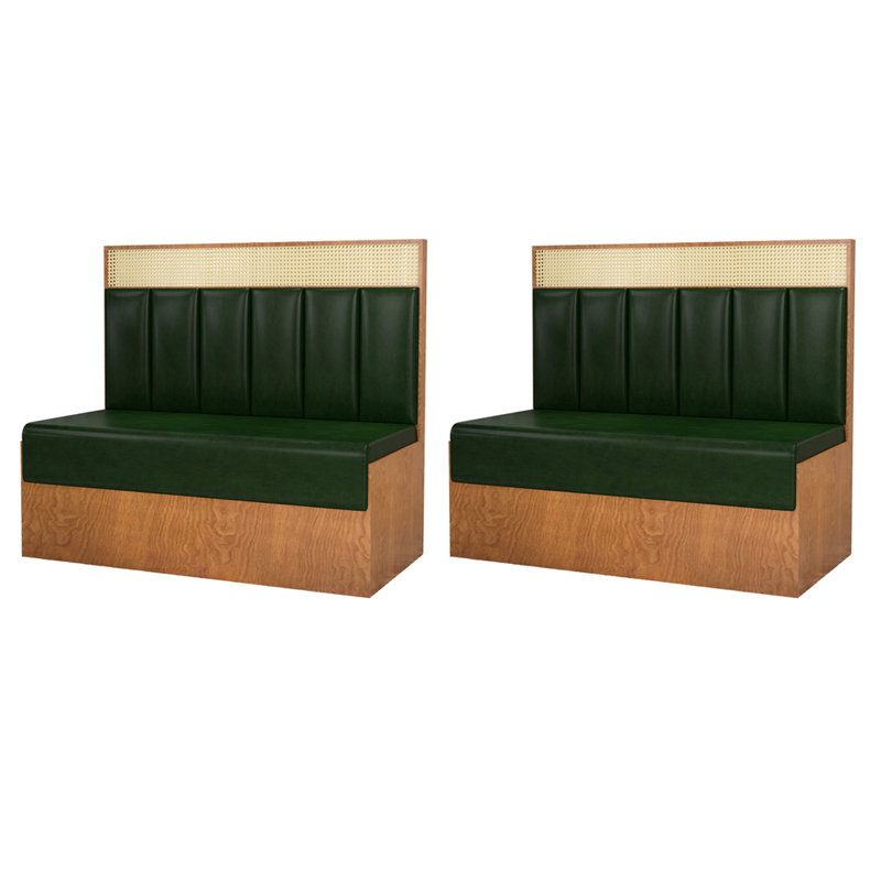 Banc rembourré en similicuir Modern Modern, Vert foncé