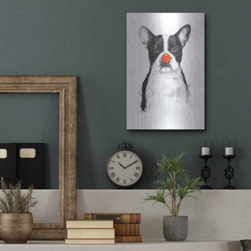 Winston Porter «I'm Not Your Clown» par Balazs Solti, art mural en métal, H 16 po x l 12 po