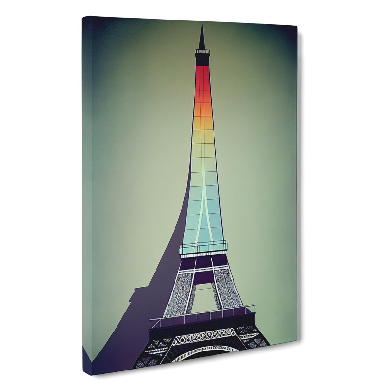 Modern Eiffel Tower - Wrapped Canvas, 50cm H x 35cm W x 3cm D