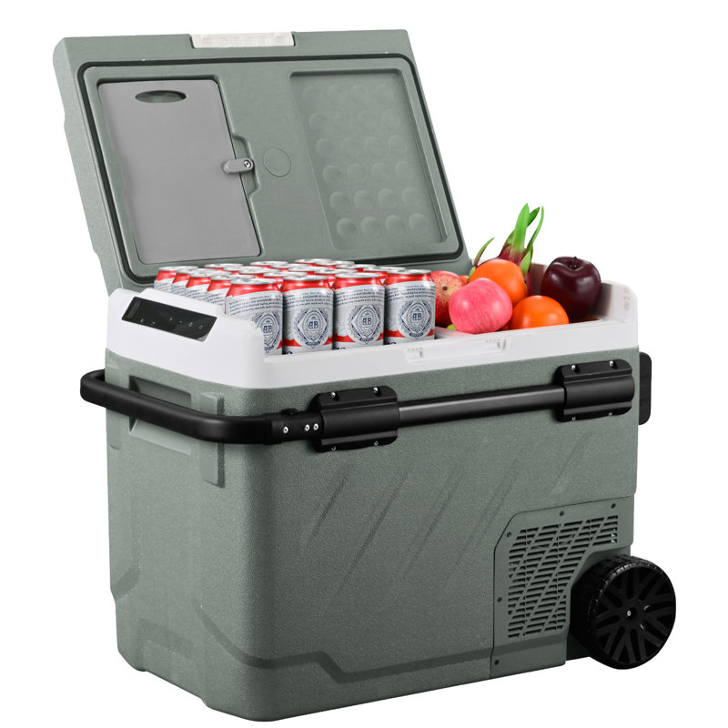 Green 52 qt Dual Zone Portable Car Refrigerator with App Control
