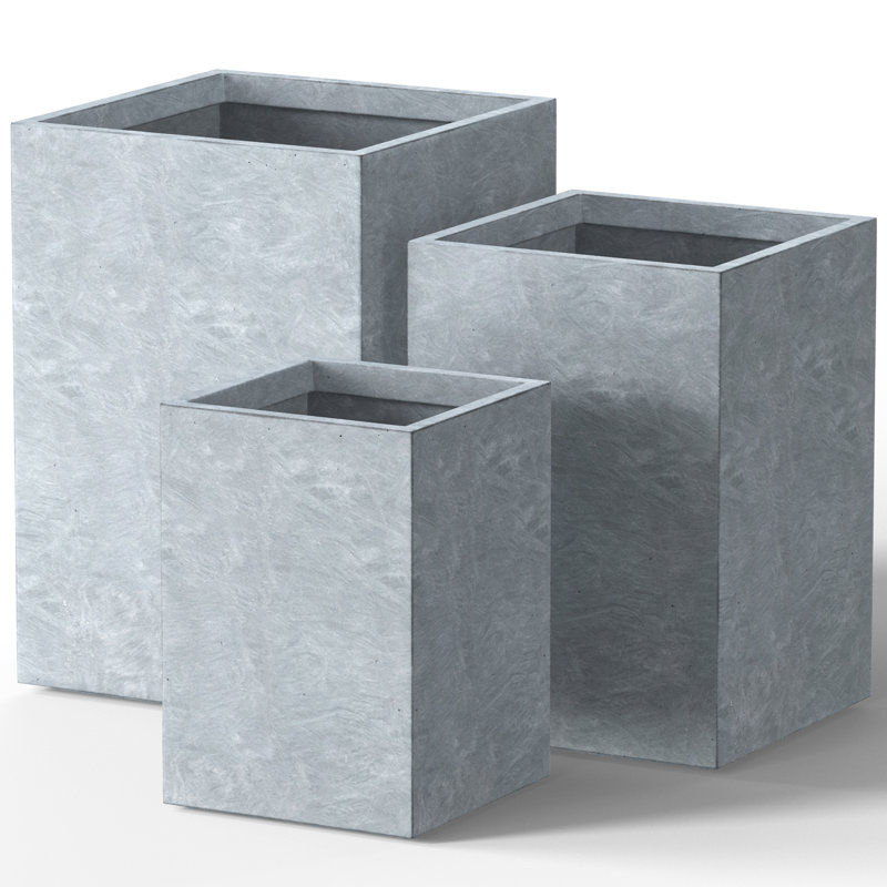 Ineshia Handmade Planter Box, Soft Slate