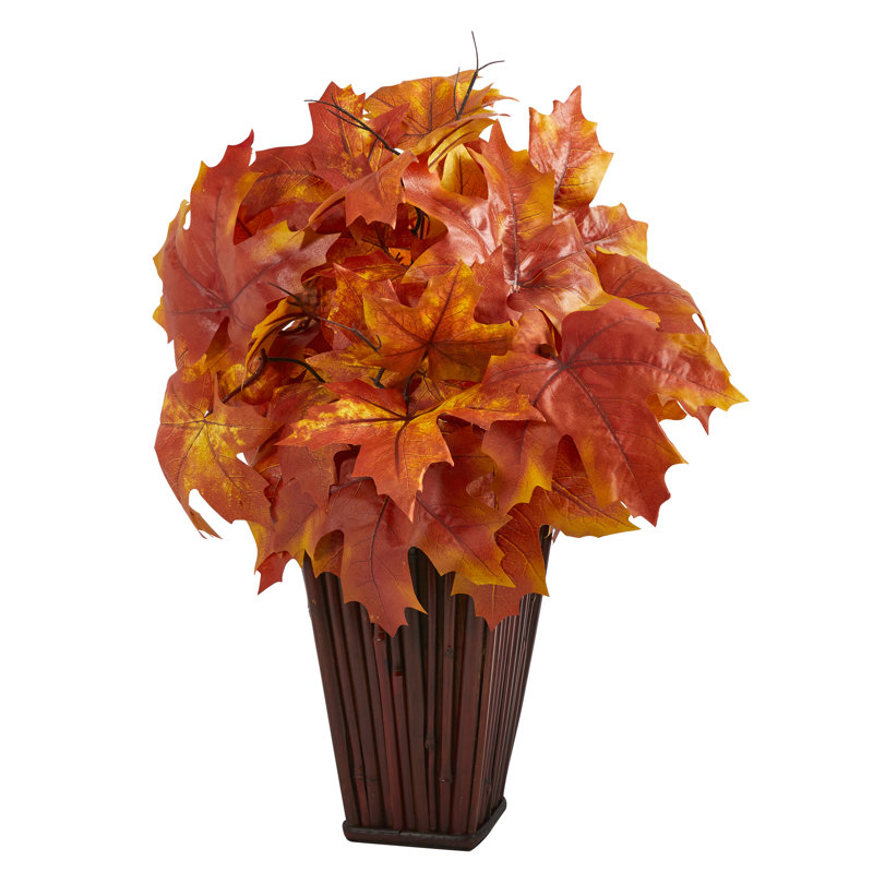 Érable artificiel 19 po en pot, Orangé