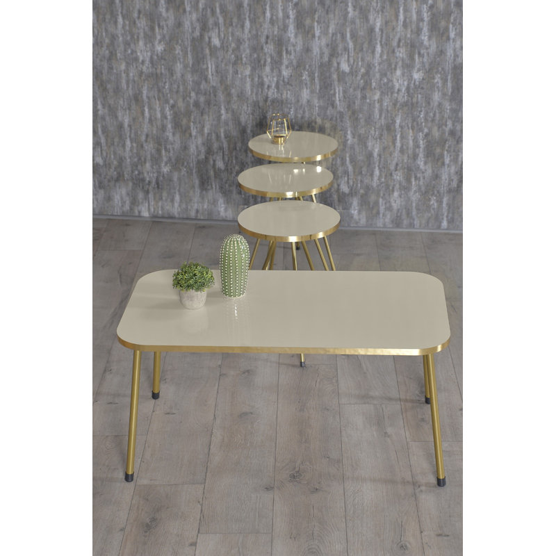 Galaviz Living Room Table Set, Cream