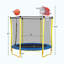 Trampoline 5,5 pi pour enfants - mini trampoline pour tout-petits d'intérieur et extérieur de 65 po avec enceinte, panier de basketball et ballon inclus-126803081