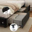 LED Bed Frame with 4 Storage Drawers, Adjustable Height Upholstered Headboard Beds-157316170-157316168