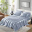 Drap de luxe 6 pièces en satin bleu roi - froissé, empêche le boulochage, comprend 1 plat, ajusté et 4 taies d'oreiller à texture lisse à 100%, dompte les frisottis, convient aux matelas de 16 po, avec