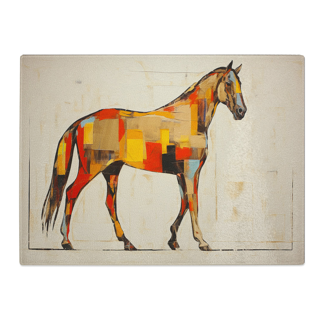 Horse Minimalism No.4  Glass Chopping Board