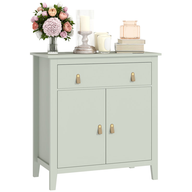 HOMCOM Sideboard Storage Cabinet with Drawer Adjustable Shelf, Green