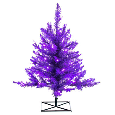 Purple Fir 3' Lighted Fir Christmas Tree