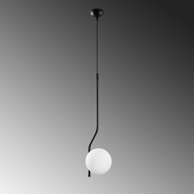 Modern Adjustable Chandelier, Black Metal Body | 27.6 in Cap Diameter, 27.6 - 39.4 in Height | 1 x E27 Socket (Max 40W, Bulb Not Included) | Elegant Design for Dining Room & Living Spaces, IP20 Rated