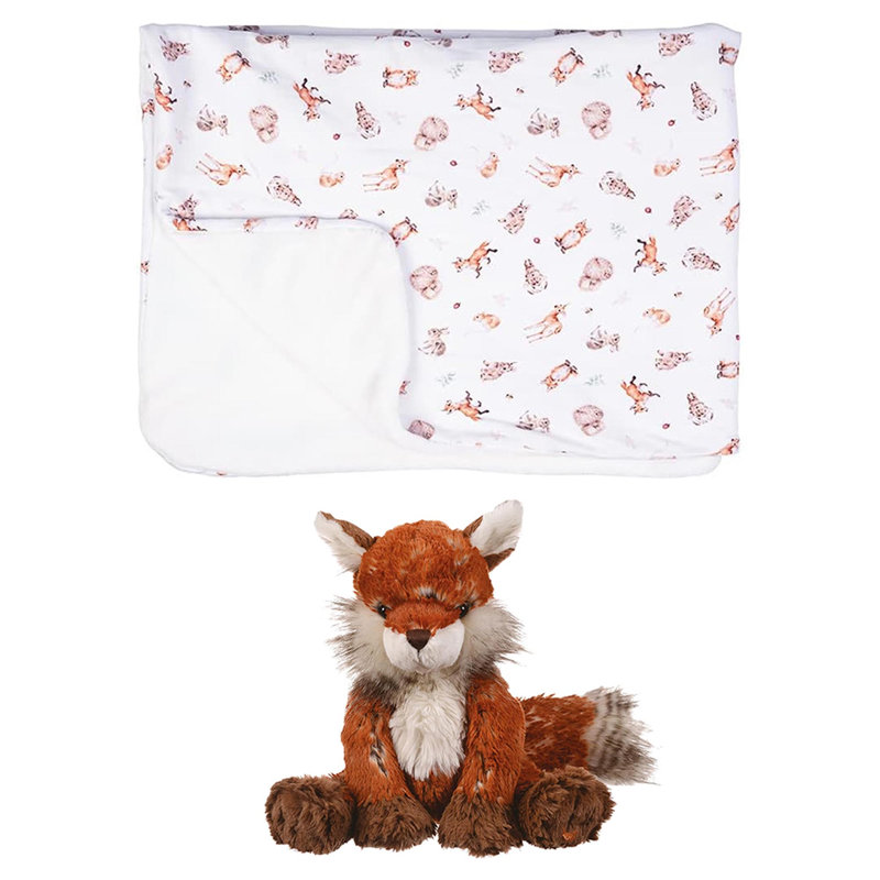 Wrendale Designs Baby Blanket & Autumn Junior Plush Gift Set - Little Forest Animals