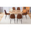 Table And Chair Set.modern Extendable Mdf Dining Table.paired With 6 Chairs With Soft Suede Cushions And Black Metal Legs.