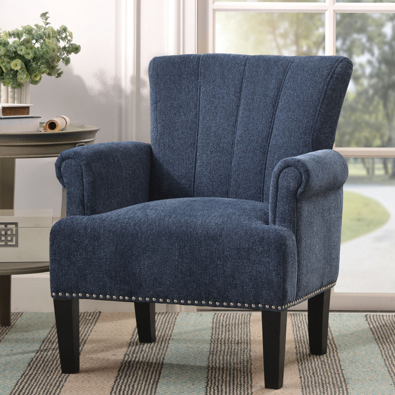 Betances Upholstered Armchair, Dark Blue