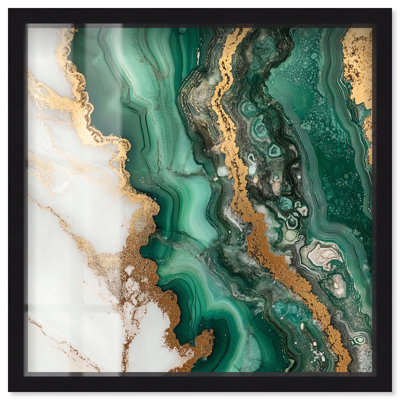 Malachite Majesty Shadowbox Print Geode Wall Art by Art Remedy
