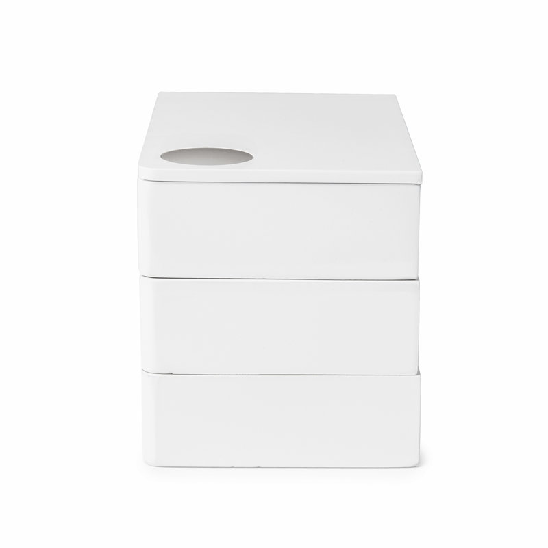 Spindle White Storage and Jewelry Box