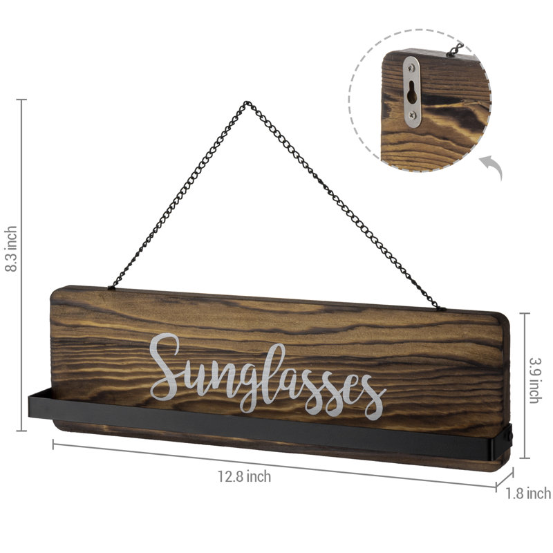 Hanging Sunglasses Wall Mounted Jewellery Holder, Brown/Black