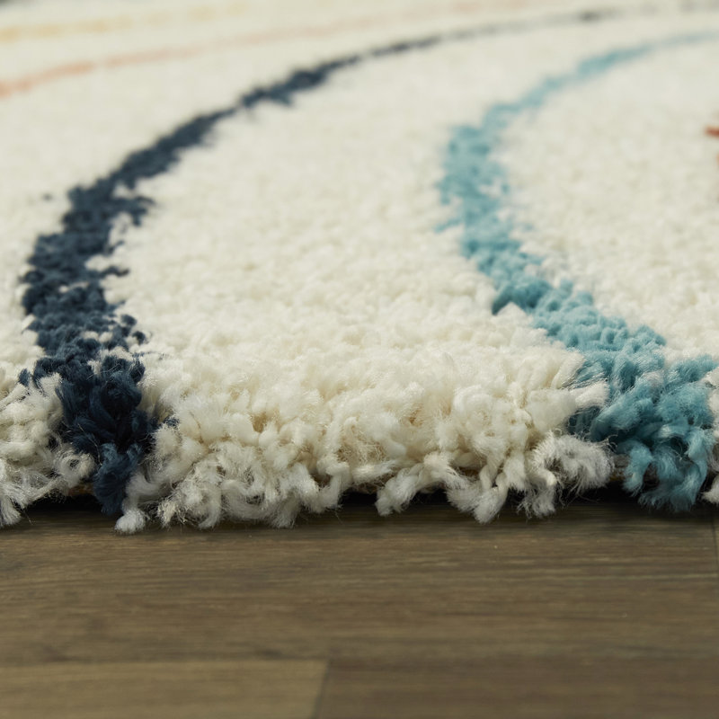 Domynick Abstract Cream Area Rug, Rectangle 3'11" x 5'7"