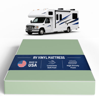 Remplacement de matelas en vinyle de mousse haute densité de 8 pouces en vinyle, moyenne ferme, camping-car, simple TG