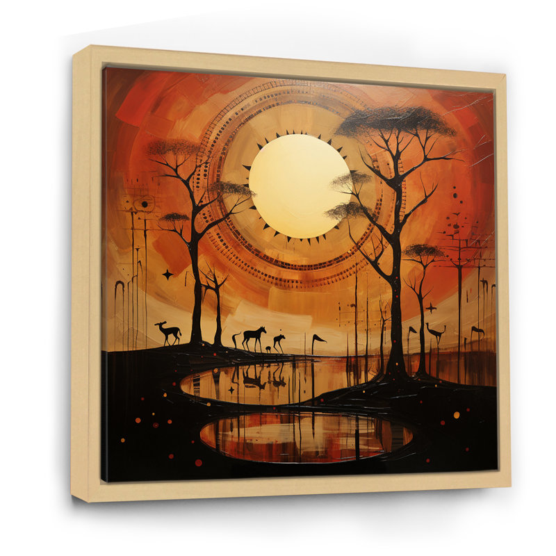 African Savannah Serenade IV sur toile, H 16 po x l 16 po x P 1 po, Cadre naturel flottant