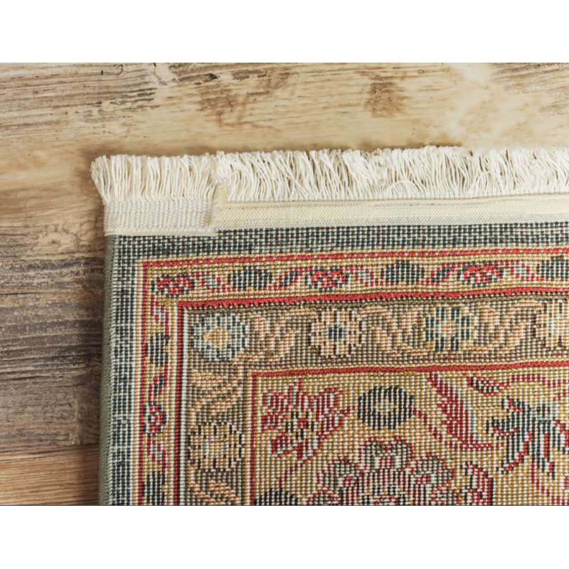 Tapis bleu clair tissé au métier mécanique Moore, Rectangle 2 pi 2 po x 3 pi 1 po