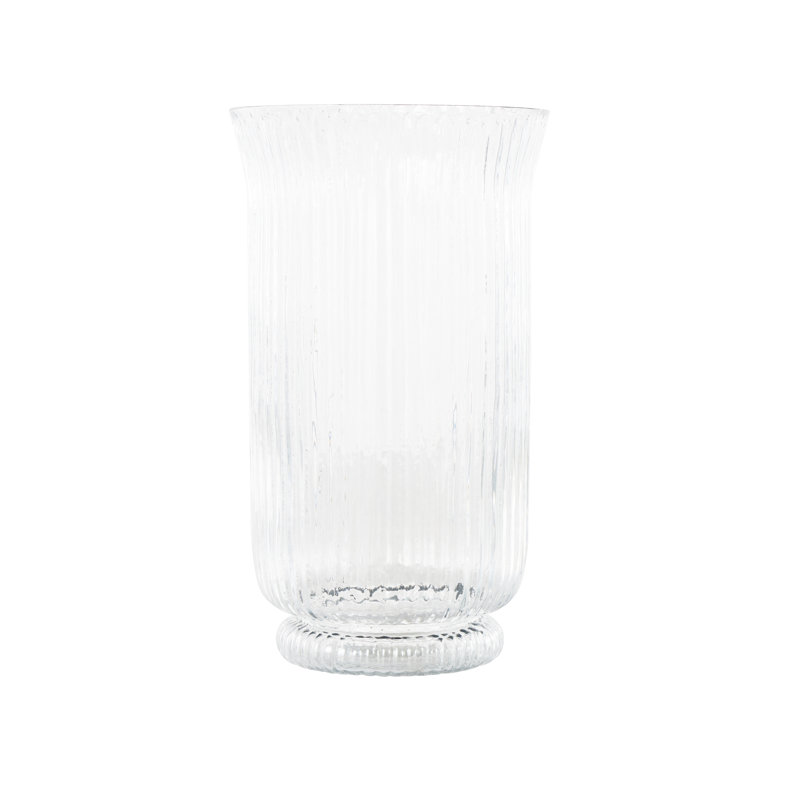Porte-bougie nervuré en verre Perry and Grey, H 10,5 po x l 5,9 po x P 5,9 po