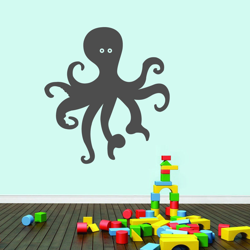 Décalcomanie murale octopus, Gris foncé