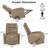 Soft Velvet Recliner Manual Swivel Rocker Recliner For Adults (Set Of 2), Small Recliners For Small Spaces-Light Brown-755211619