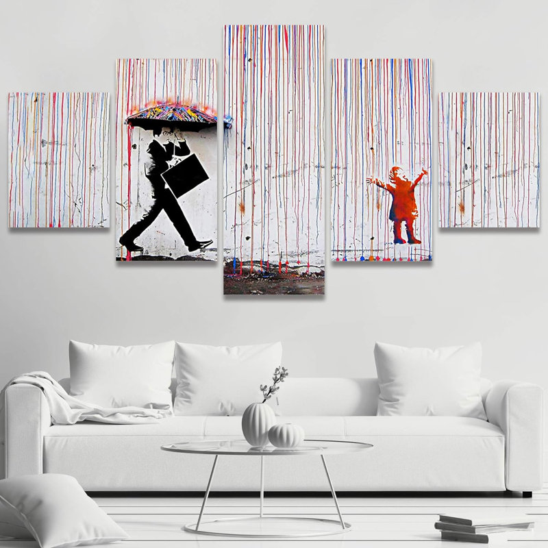 Ensemble de 5 pièces Pop Urban Street Banksy Rainbow Rainbow