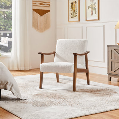 Asmat 24.5" W Mid-Century Modern Armchair with Solid Wood Legs
