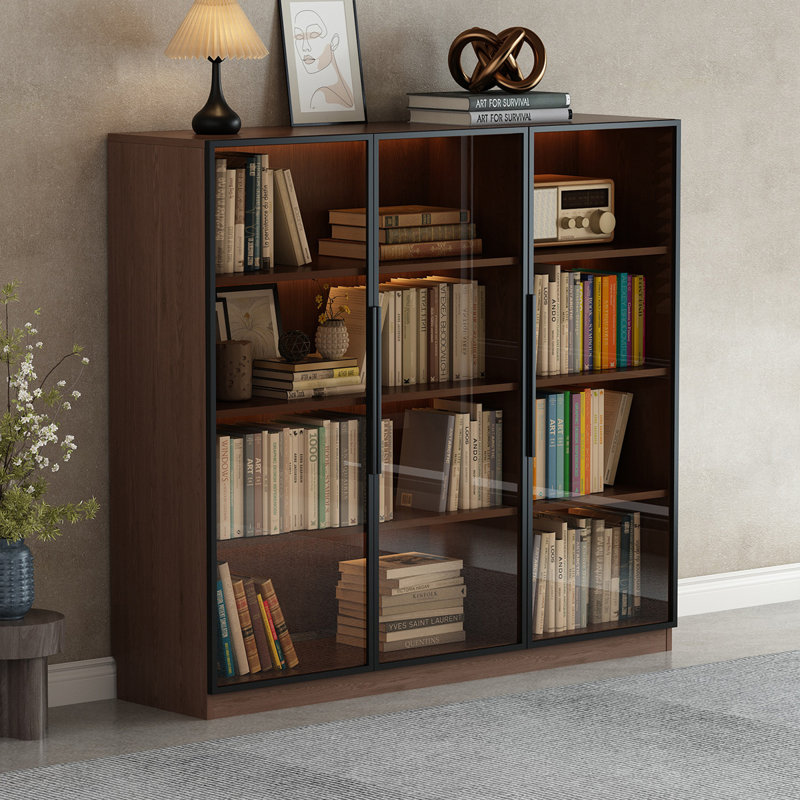Vitrines en bois massif brun noisette, H 47,24 po x l 47,24 po x P 13,78 po