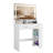 Vanity Desk with Mirror and Lights,White Makeup Vanity with Power Outlet 