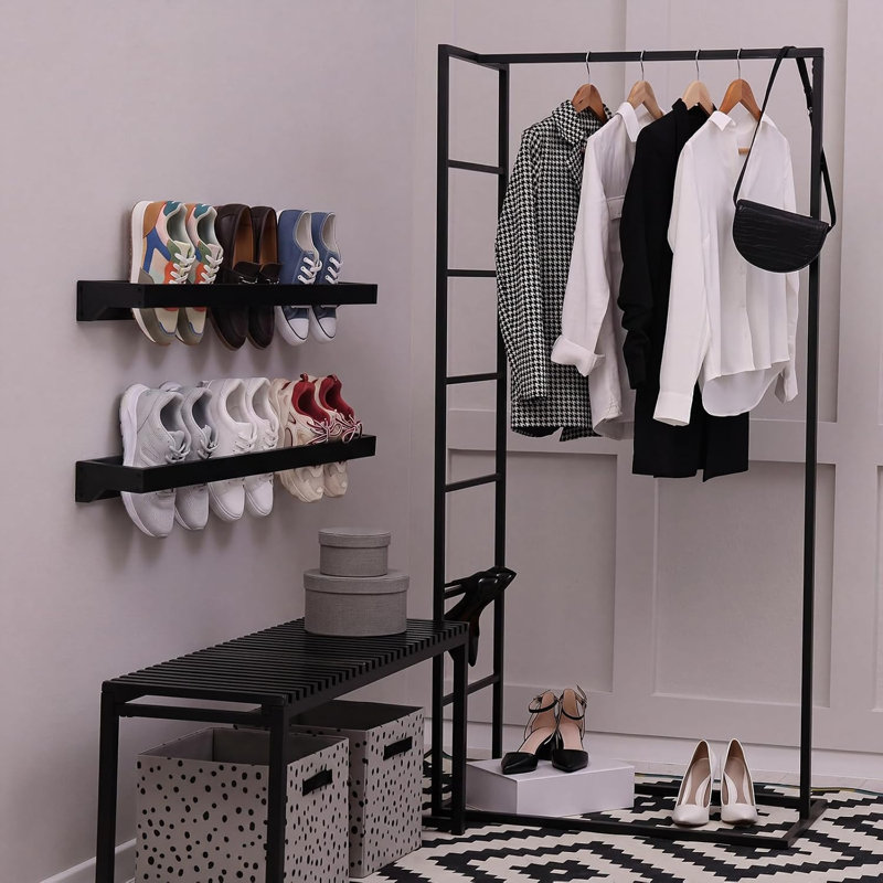2 Pcs Wall Mounted Wooden Shoe