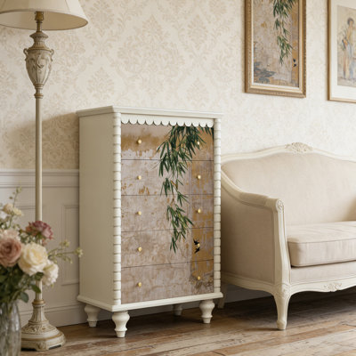 Commode d'entrée Mid-Century en bois massif