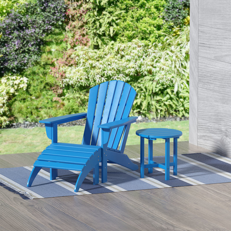 Altura Foldable Outdoor Adirondack Chair, Blue