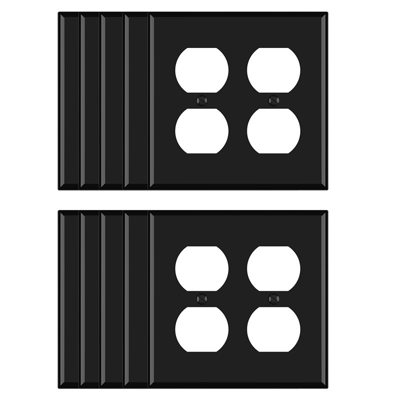 White Rectangular 2-Gang Duplex Outlet Wall Plate Set