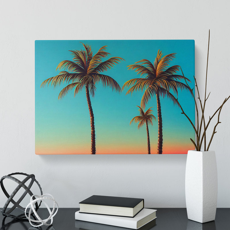 Effervescent Palm Trees - Wrapped Canvas, 35cm H x 50cm W x 3cm D
