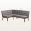 Ensemble de 2 banquettes de coin-repas en tissu gris Tomball H 31,39 po x l 53,25 po x P 26,16 po
