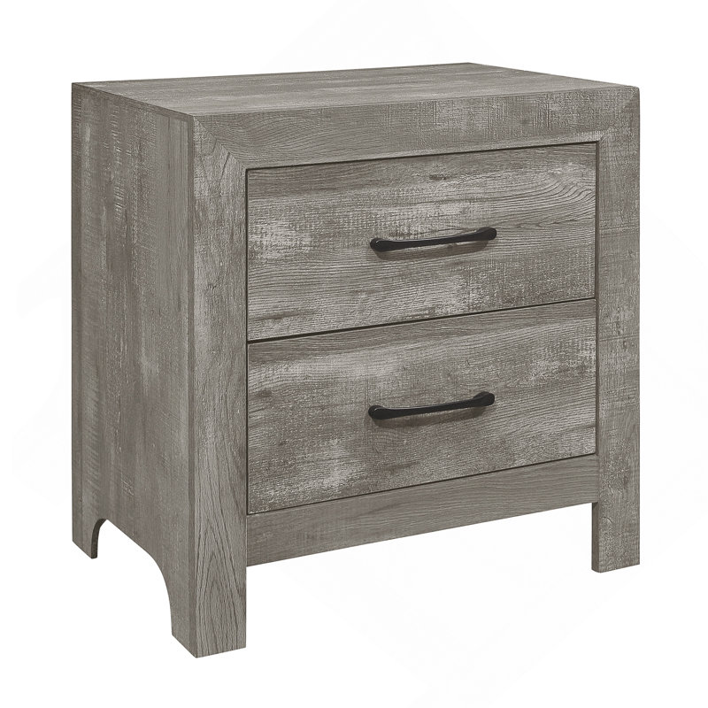 Rustic Style Gray Finish 1Pc Nightstand Of 2X Drawers Transitional Design Bedroom Furniture