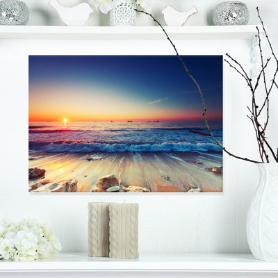 Reproduction de photo sur toile tendue, "belle soleil sur bleu sea"