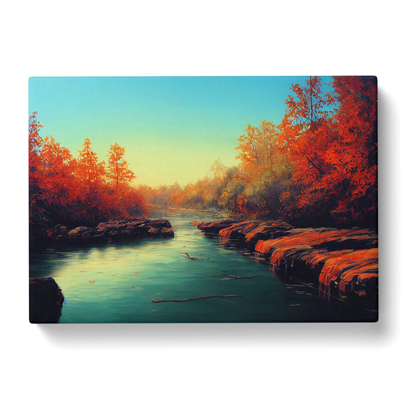 Autumn Forest River - Wrapped Canvas, 35cm H x 50cm W x 3cm D