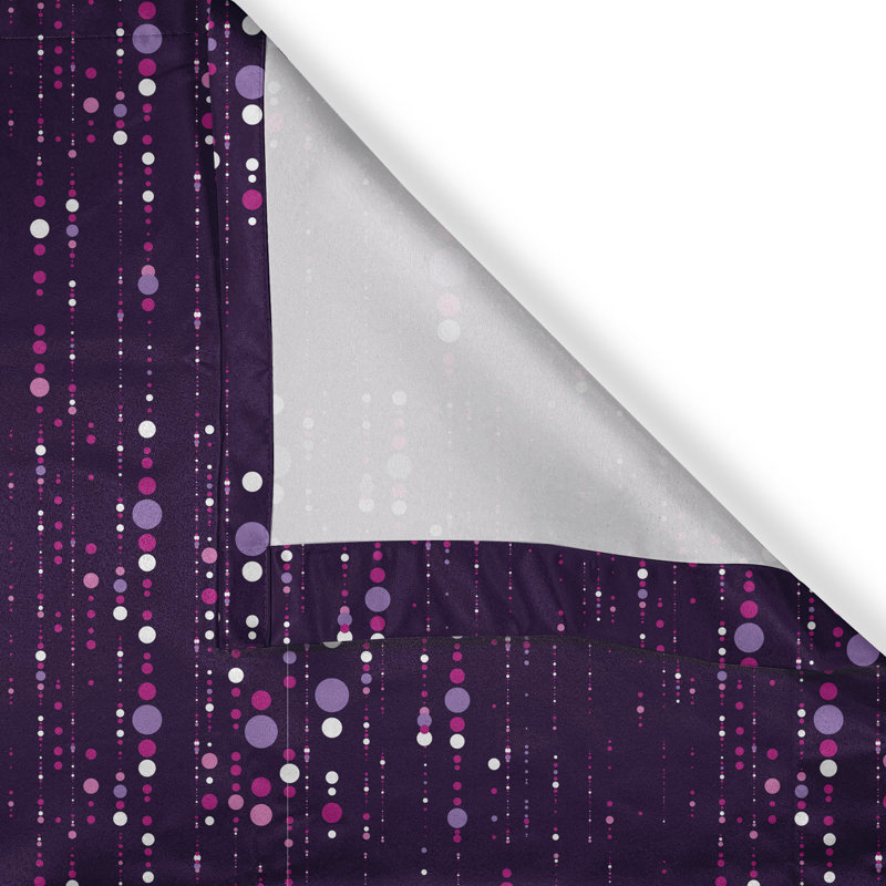 Rustic curtain, purple toned dots, dark violet fuchsia purple